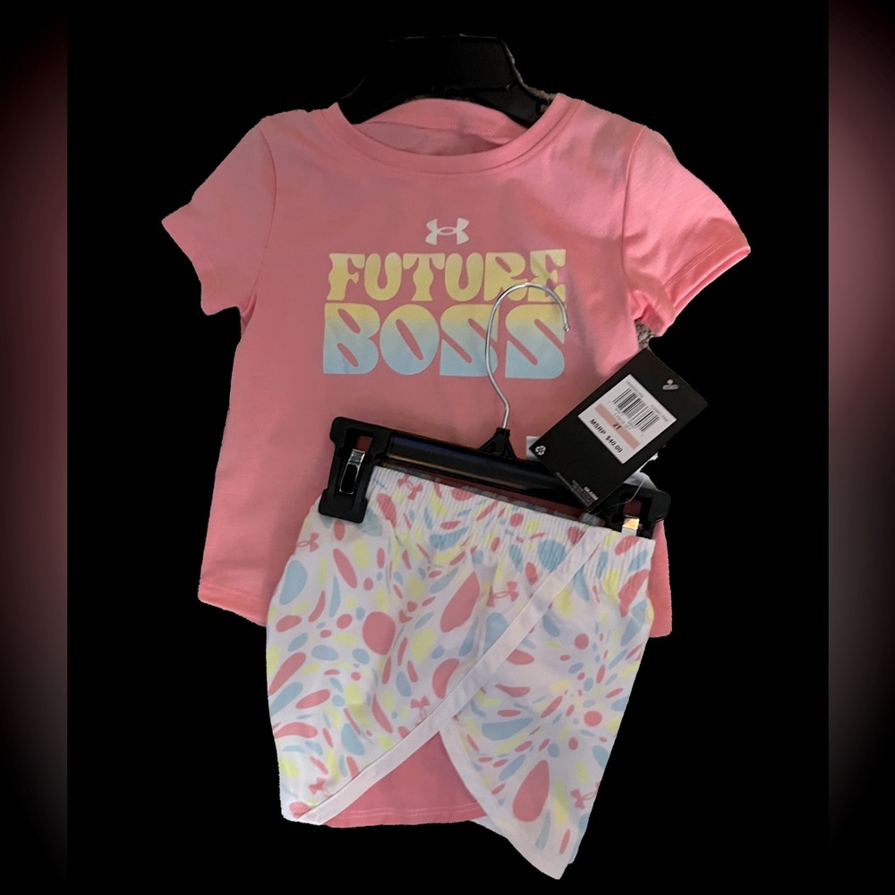 *NWT* Under Armour : Pink 'Future Boss' T-Shirt and Shorts Set